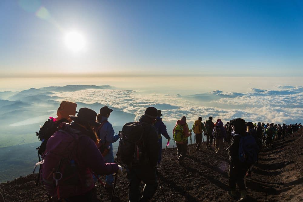 富士登山中