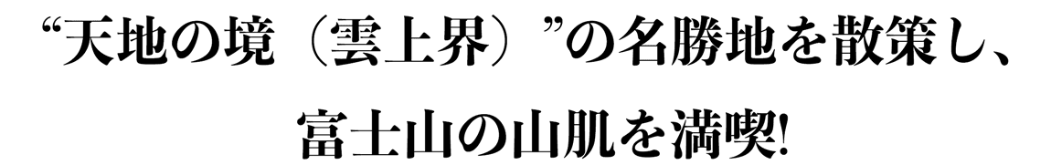 天地の境(雲上界)の名勝地を 散策し、富士山の山肌を満喫!